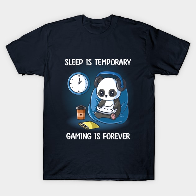 Cute Panda Gamer - Funny Video Games Lover T-Shirt by Eluvity